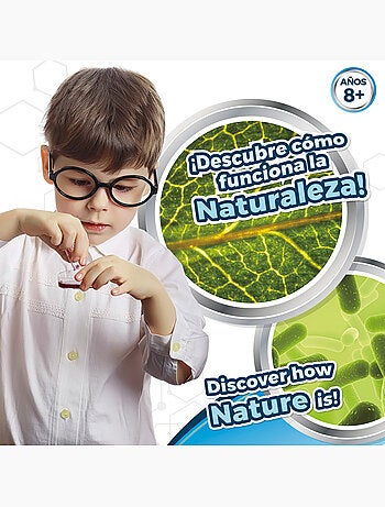 Set microscopio giocattolo con luce led e supporto per cellulare smart theory