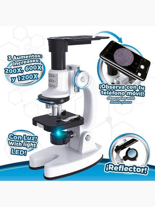 Set microscopio giocattolo con luce led e supporto per cellulare smart theory - Kiabi