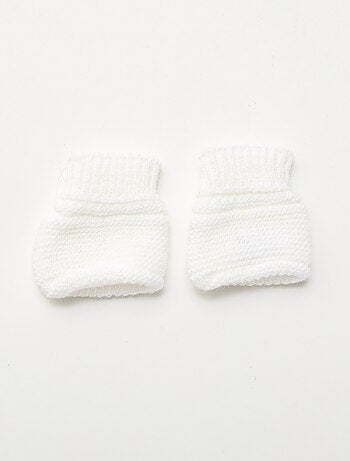 Set nascita berretto + guanti + scarpine in maglia 'Manufacture de Layette'