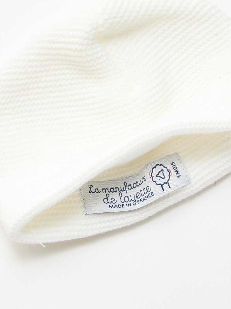 Set nascita berretto + guanti + scarpine in maglia 'Manufacture de Layette' Bianco - Kiabi