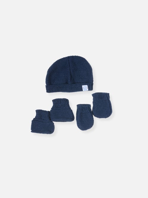 Set nascita cuffia, manopole e scarpine - Kiabi