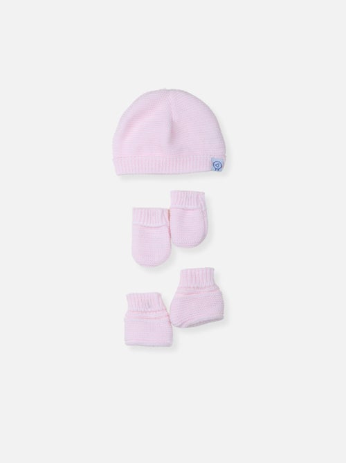 Set nascita cuffia, manopole e scarpine - Kiabi