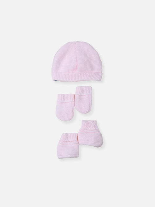 Set nascita cuffia, manopole e scarpine - Kiabi