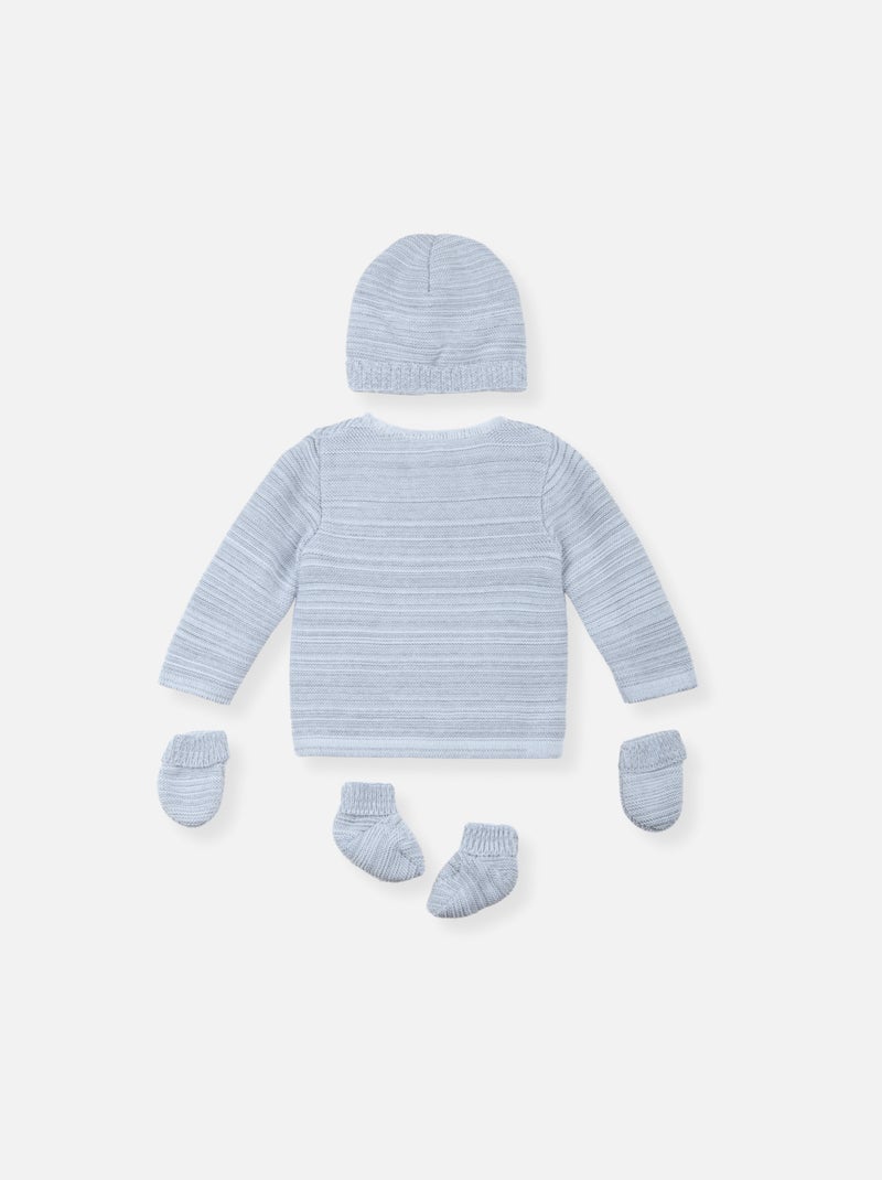 Set nascita in cotone da agricoltura biologica Grigio melangiato - Kiabi