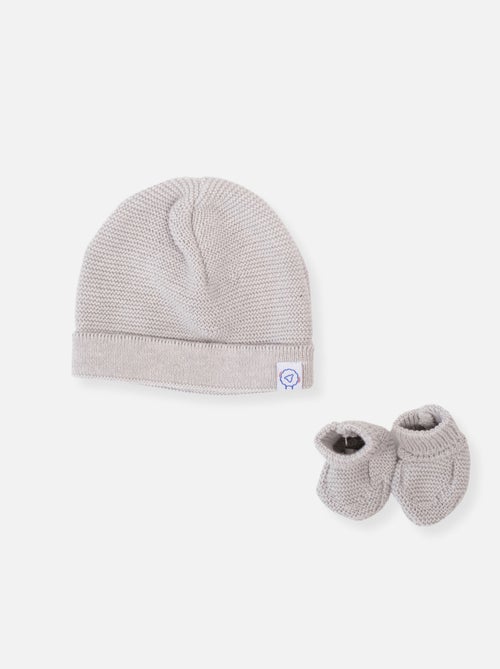 Set neonato cuffia e scarpine 50% cotone biologico 50% poliestere riciclato - Kiabi