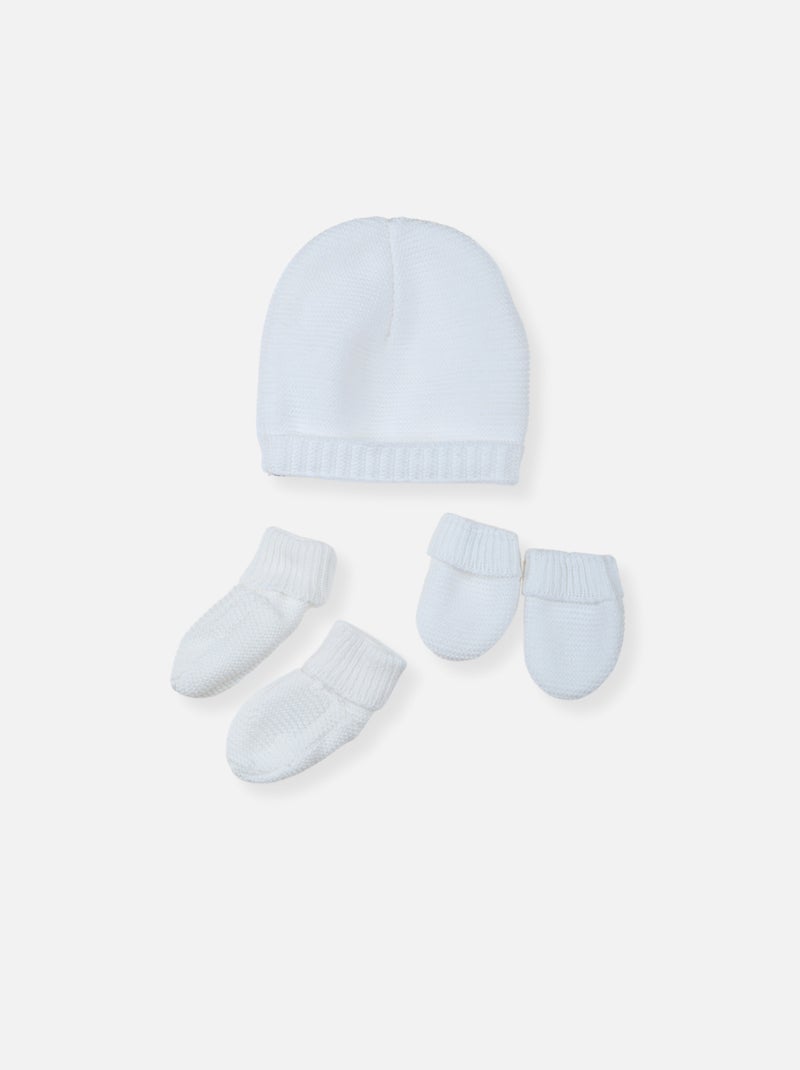 Set neonato cuffia e scarpine Bianco - Kiabi