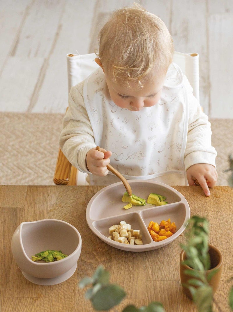 Set pappa con ventosa in silicone per bebè Marrone caramello - Kiabi