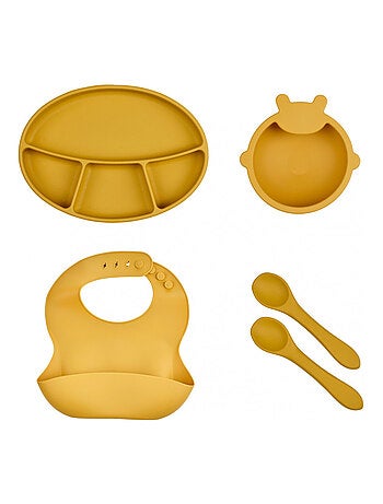 Set pasto in silicone Thermobaby con piatto a ventosa + bavaglino