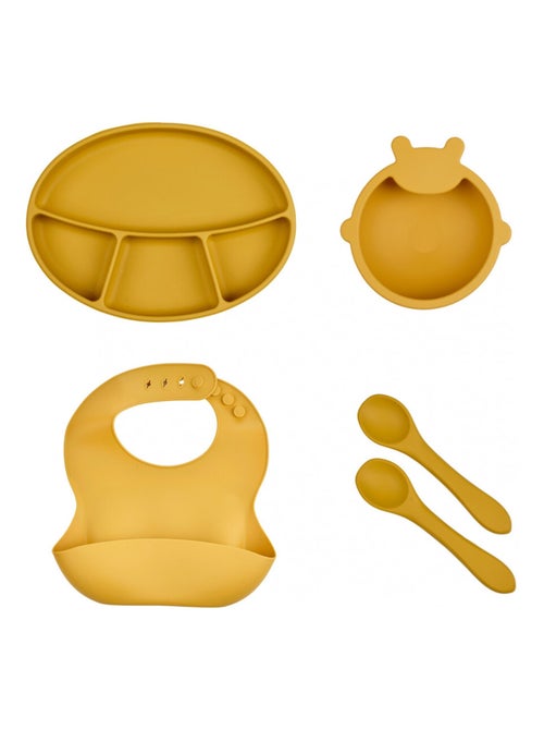 Set pasto in silicone Thermobaby con piatto a ventosa + bavaglino - Kiabi