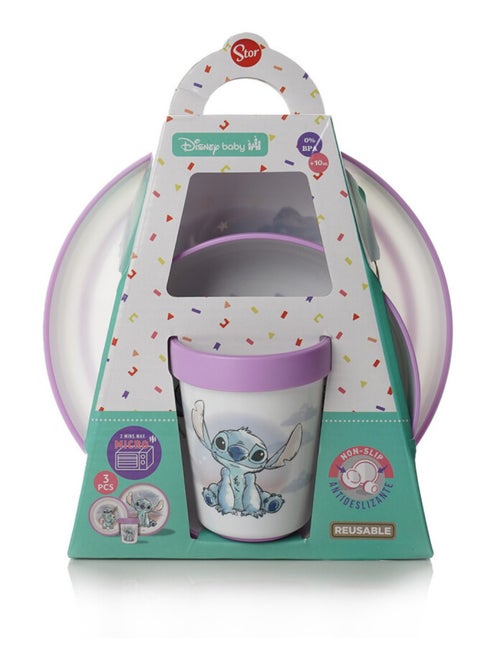 Set pasto per bambini 3 pezzi Disney Baby Lilo & Stitch antiscivolo senza BPA - Kiabi