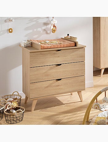 Set per cameretta da neonato a 3 pezzi Mia, lettino 120x60, fasciatoio, armadio a 2 ante - SAUTHON