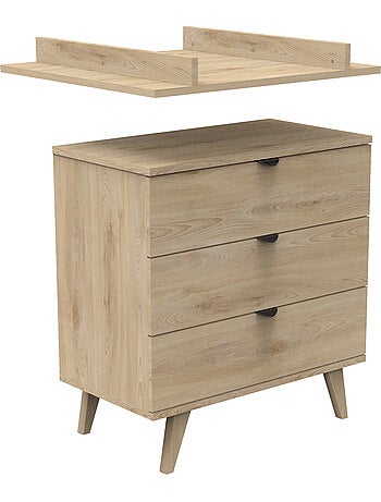 Set per cameretta da neonato a 3 pezzi Mia, lettino 120x60, fasciatoio, armadio a 2 ante - SAUTHON