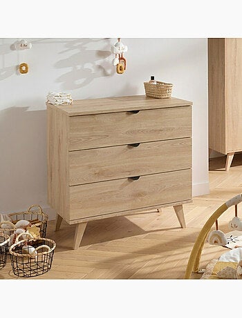 Set per cameretta da neonato a 3 pezzi Mia, lettino 120x60, fasciatoio, armadio a 2 ante - SAUTHON