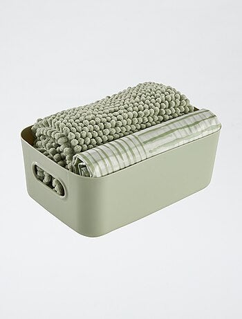 Set per doccia cestino portaoggetti + tenda per doccia + tappeto per doccia