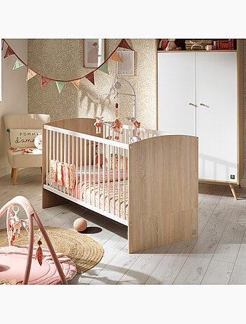 Set per la cameretta del bebè: lettino 70x140 trasformabile, fasciatoio a 3 cassetti e - SAUTHON