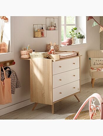 Set per la cameretta del bebè: lettino 70x140 trasformabile, fasciatoio a 3 cassetti e - SAUTHON