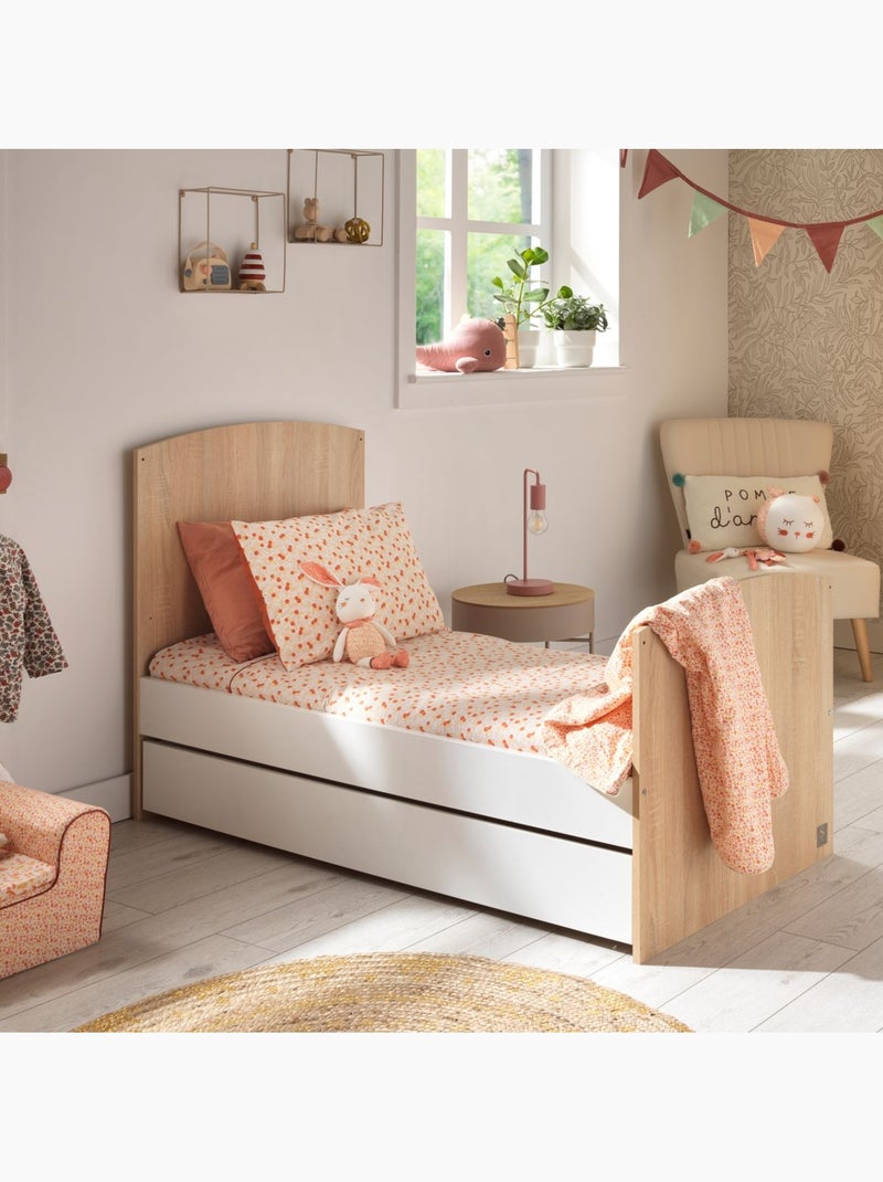 Set per la cameretta del bebè: lettino 70x140 trasformabile, fasciatoio a 3 cassetti e - SAUTHON Bianco Marrone - Kiabi