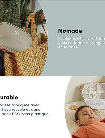 Set per la cura del neonato compatto con 9 accessori, colore Sabbia 'Babymoov'