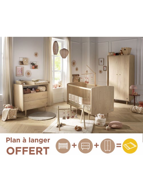 Set per neonati evolutivo "my love", lettino evolutivo 140x70, fasciatoio a 2 cassetti e - sauthon - Kiabi