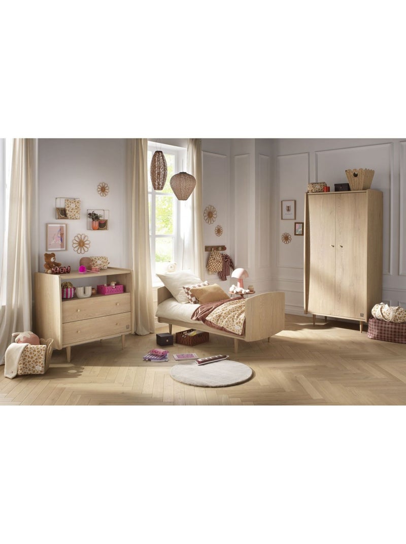 Set per neonati evolutivo "my love", lettino evolutivo 140x70, fasciatoio a 2 cassetti e - sauthon Marrone - Kiabi