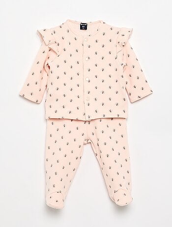 Set pigiama 2 pezzi con piedini