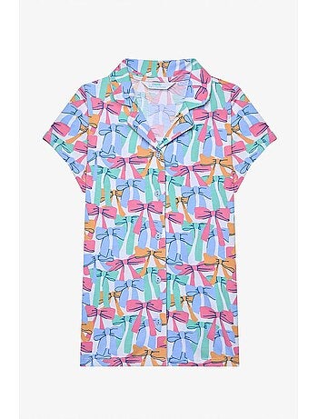 Set pigiama camicia e shorts con fiocchi colorati penti