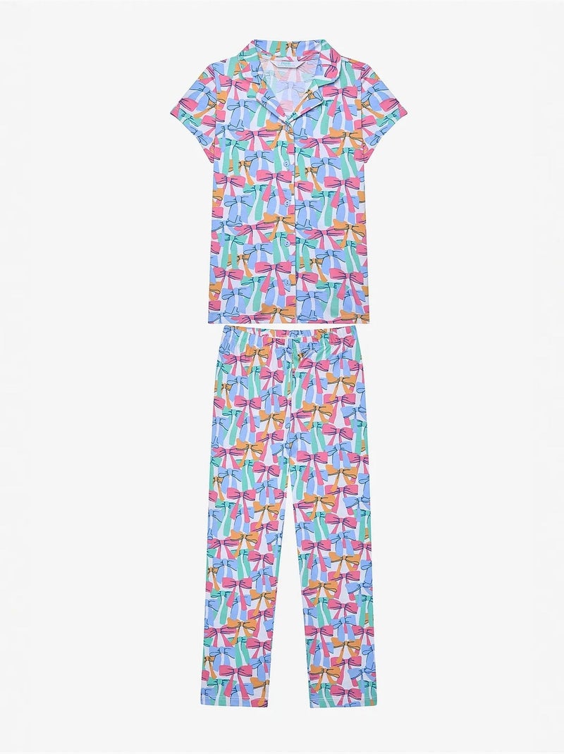 Set pigiama camicia e shorts con fiocchi colorati penti Multicolore - Kiabi