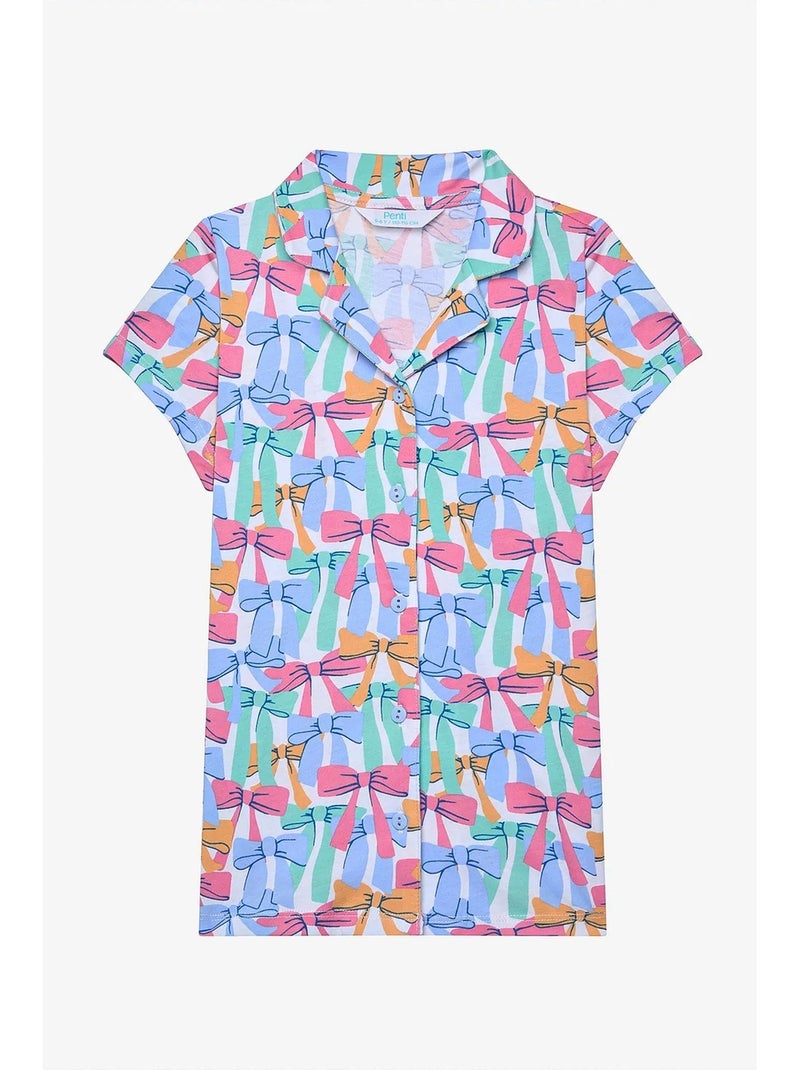 Set pigiama camicia e shorts con fiocchi colorati penti Multicolore - Kiabi