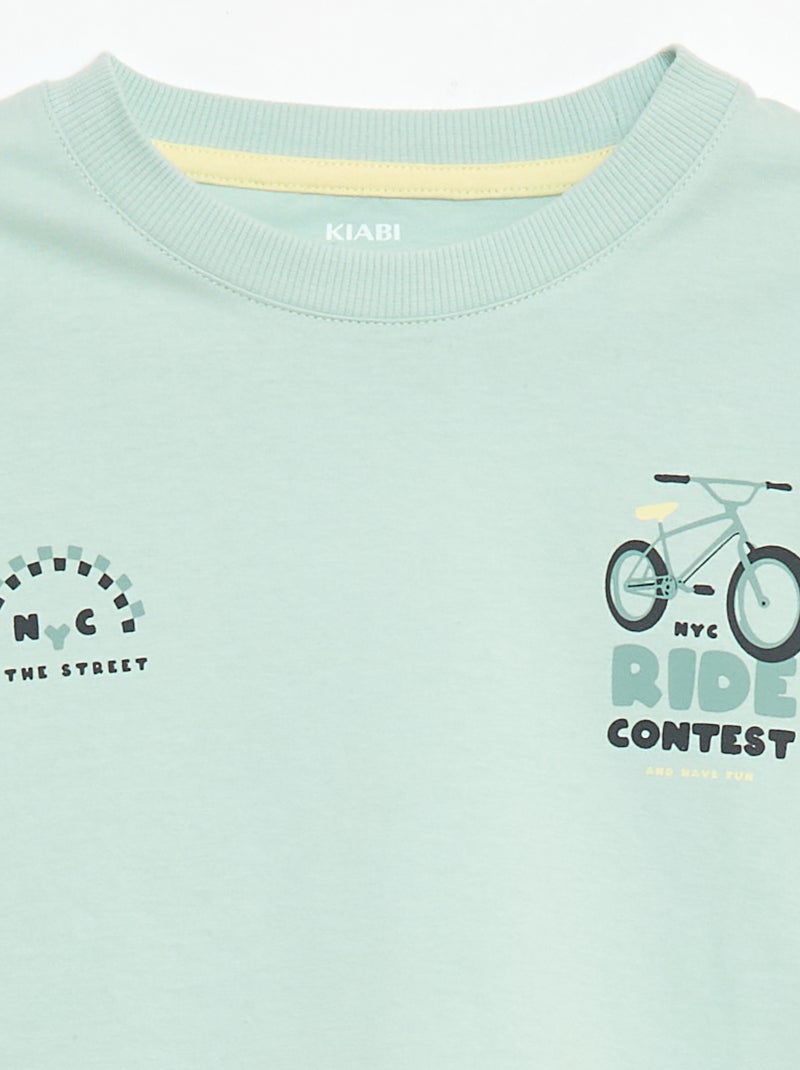 Set pigiama corto 2 pezzi T-shirt + pantaloncini Verde - Kiabi