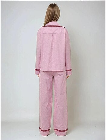 Set pigiama in cotone a quadri con colletto da camicia hiccup