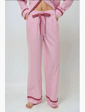 Set pigiama in cotone a quadri con colletto da camicia hiccup