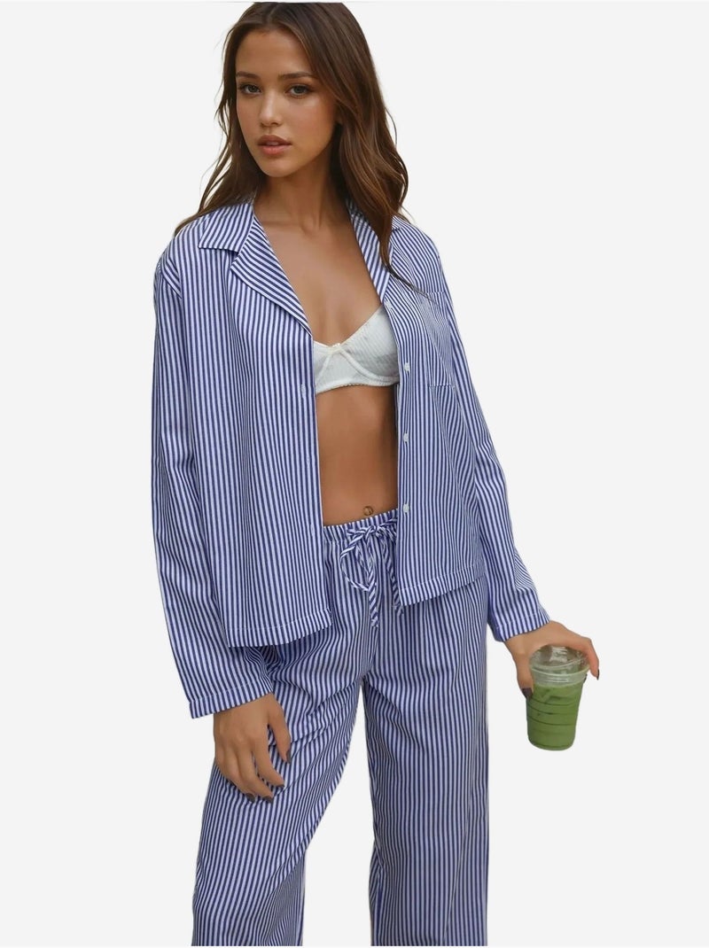 Set pigiama in cotone a righe hiccup Blu cielo - Kiabi