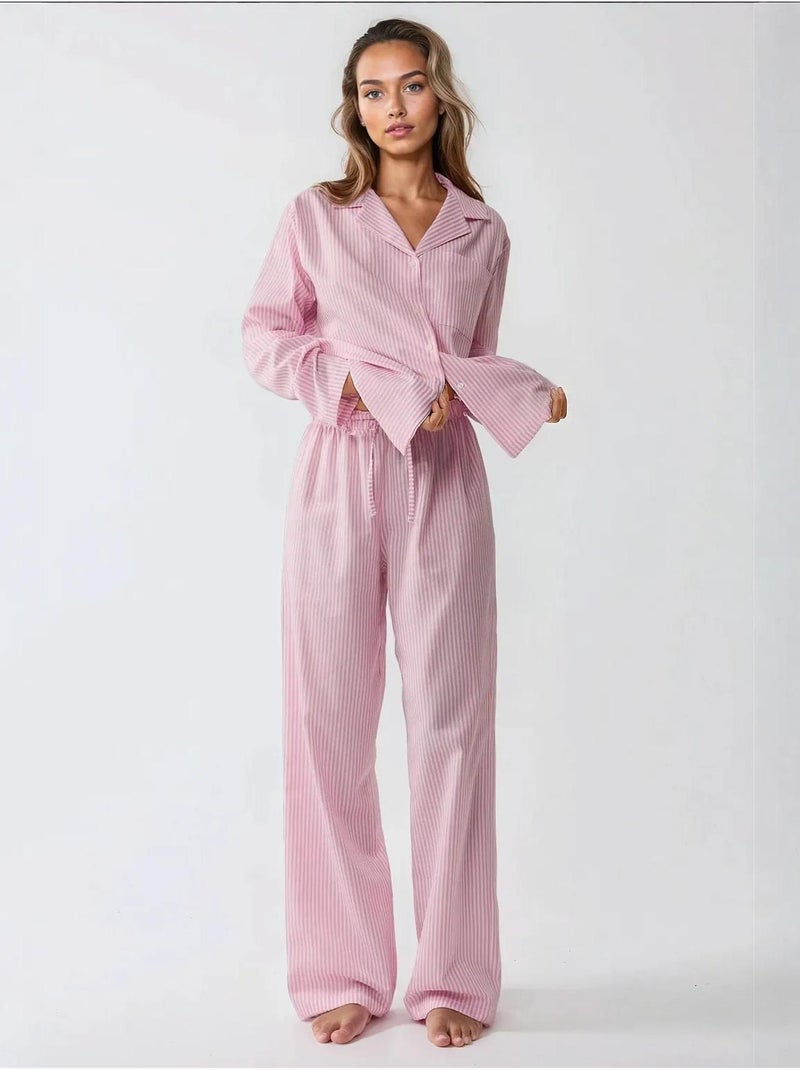 Set pigiama in cotone a righe hiccup Rosa - Kiabi