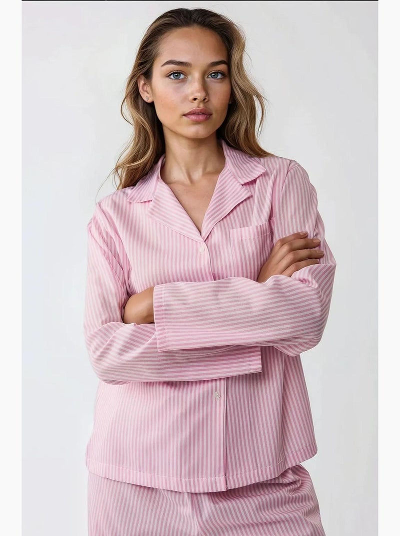 Set pigiama in cotone a righe hiccup Rosa - Kiabi