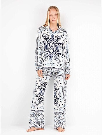 Set pigiama in tessuto polare elastico paisley