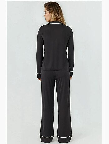 Set pigiama relaxed fit a maniche lunghe con tocco extra morbido e colletto a camicia hiccup