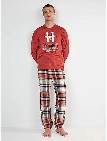 Set pigiama uomo di harry potter con pantaloni a quadri