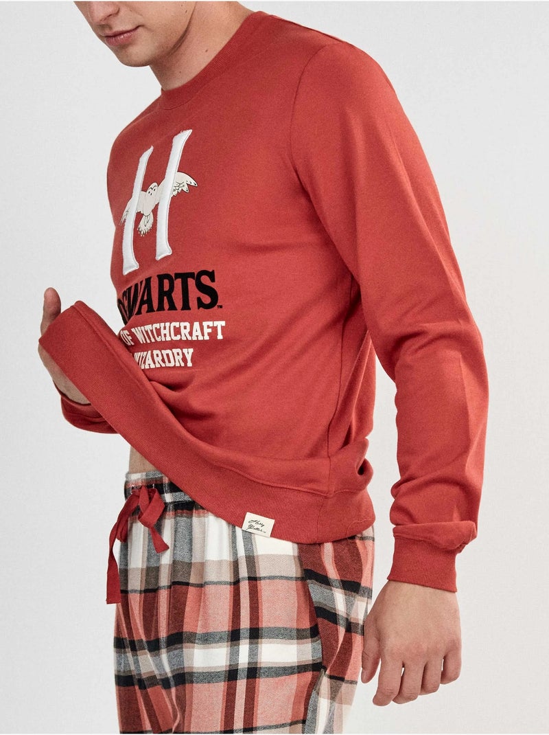 Set pigiama uomo di harry potter con pantaloni a quadri Terracotta - Kiabi