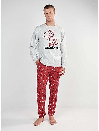 Set pigiama uomo di snoopy in tessuto interlock