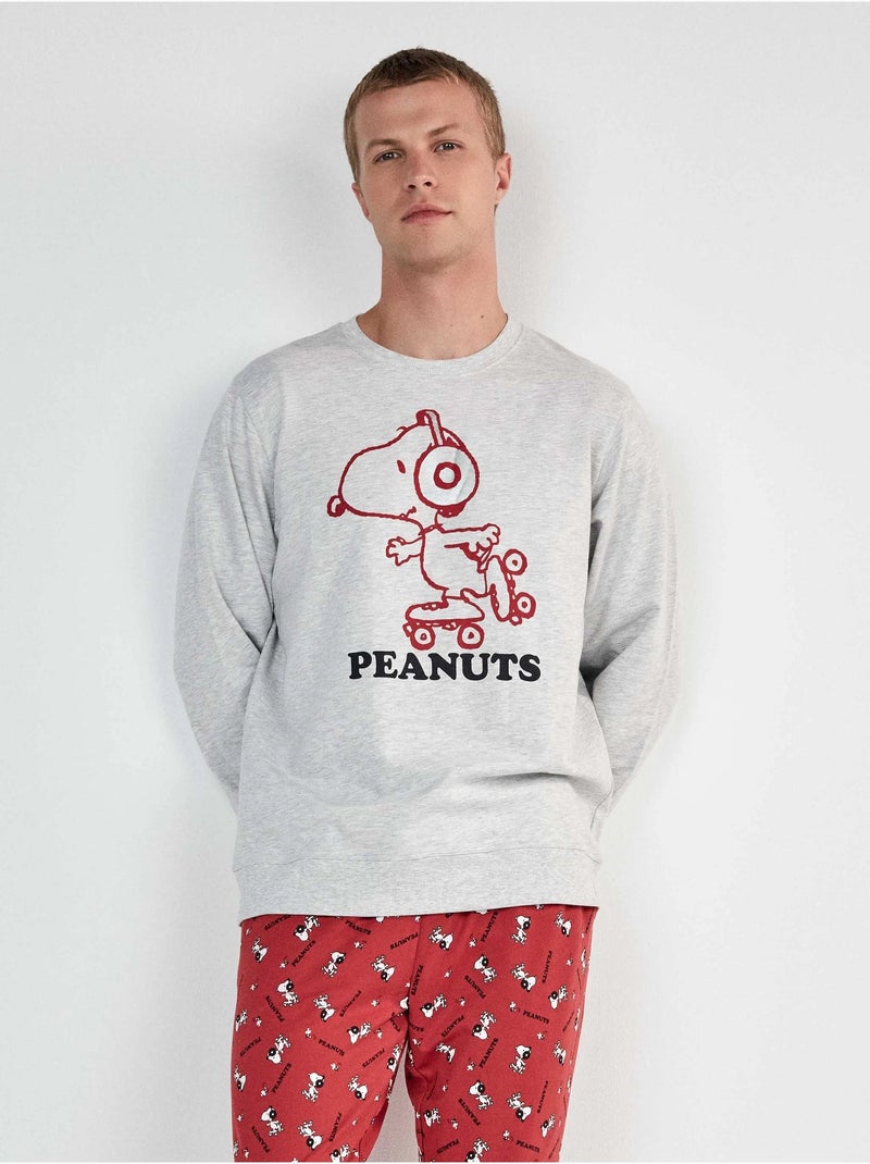 Set pigiama uomo di snoopy in tessuto interlock Grigio melangiato - Kiabi