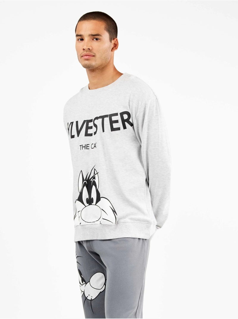 Set pigiama uomo Sylvester in punto interlock Grigio melangiato - Kiabi