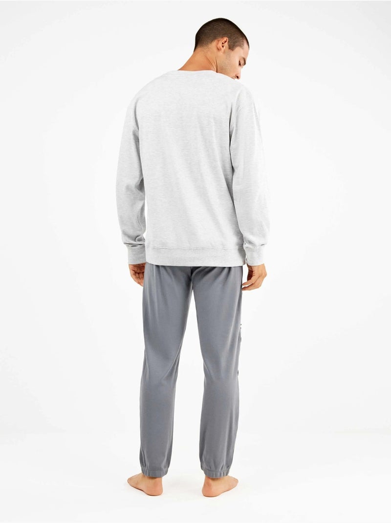 Set pigiama uomo Sylvester in punto interlock Grigio melangiato - Kiabi