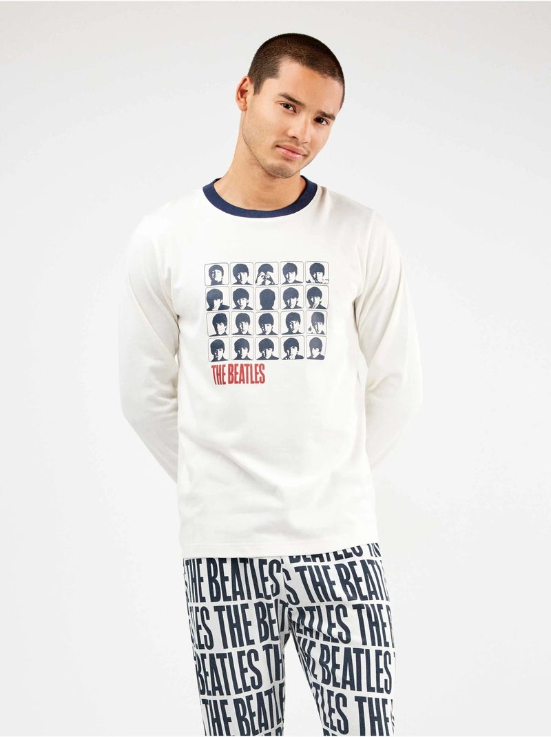 Set pigiama uomo The Beatles in punto interlock Ecru - Kiabi