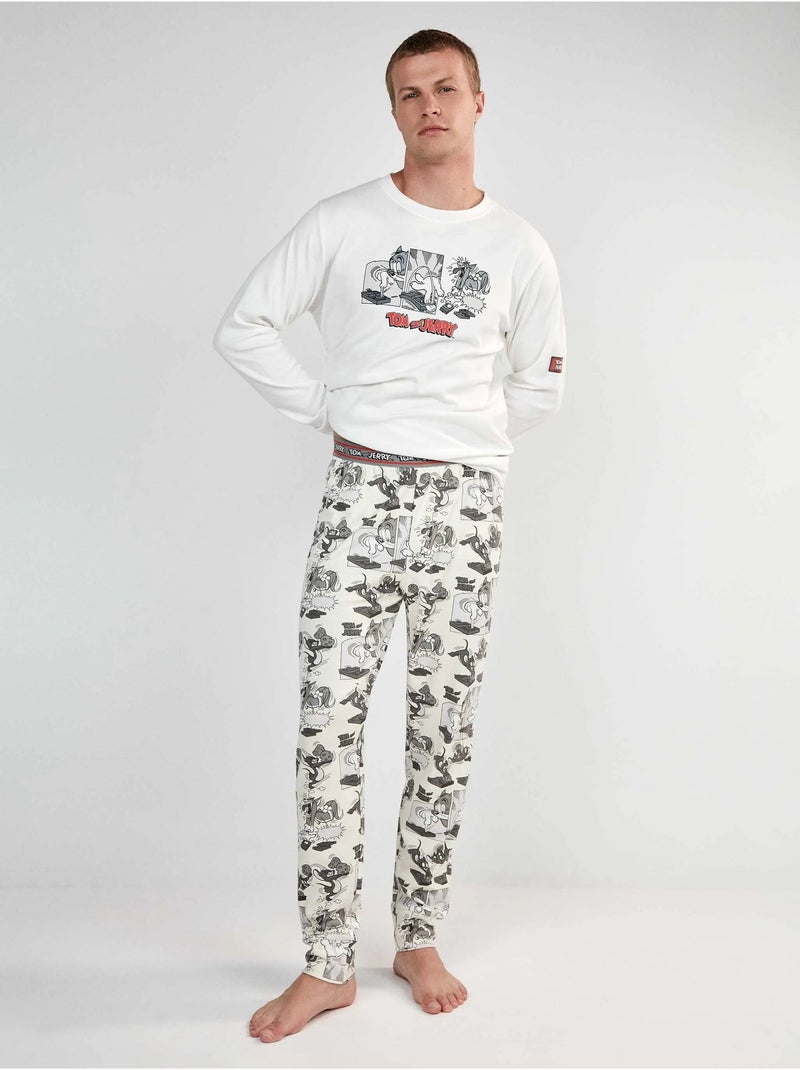 Set pigiama uomo tom & jerry stampato Beige - Kiabi