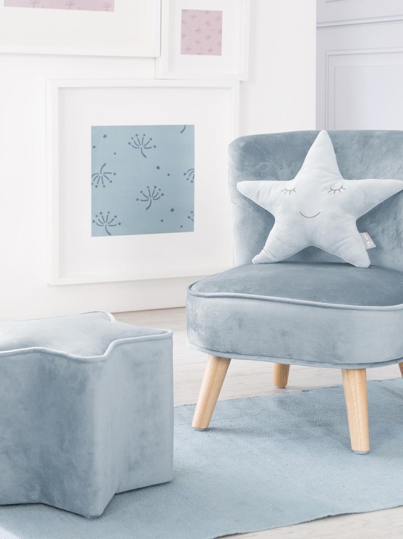 Set poltroncina + pouf + cuscino decorativo a stella "Roba Lil Sofa" Blu chiaro - Kiabi