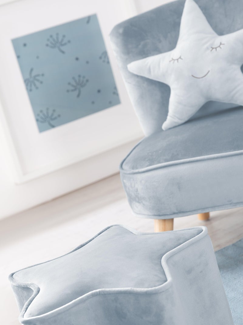 Set poltroncina + pouf + cuscino decorativo a stella "Roba Lil Sofa" Blu chiaro - Kiabi