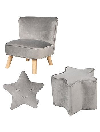 Set poltroncina + pouf + cuscino decorativo a stella "Roba Lil Sofa