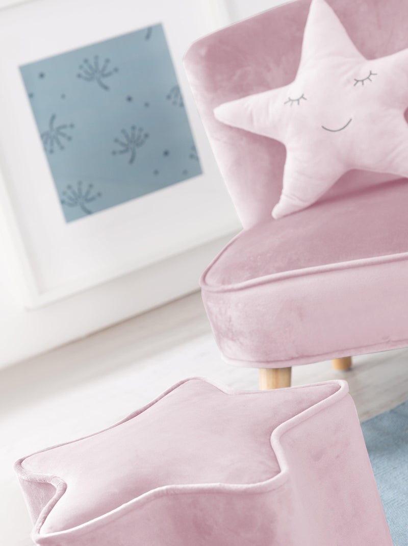 Set poltroncina + pouf + cuscino decorativo a stella "Roba Lil Sofa" Rosa chiaro - Kiabi