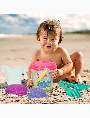 Set secchiello da spiaggia peppa pig con accessori e zaino per il trasporto