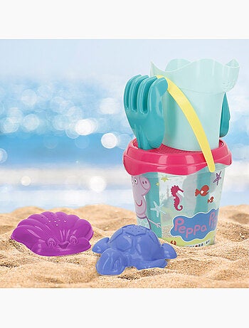 Set secchiello da spiaggia peppa pig con accessori e zaino per il trasporto